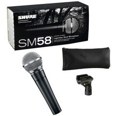 Microfon profesional Shure SM-58, cardiod, dinamic, vocal, nuca, cablu