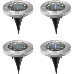 Set 4 Lampi solare cu 8 LED-uri in forma de disk,Disk Lights