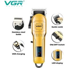 Masina de tuns profesionala VGR V-268 cu afisaj LCD si incarcare prin USB
